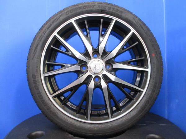 ホンダ N-WGN JH3 JH4 軽自動車各種 4本セット 新品 165/50R16 ノーマル サマー 夏用タイヤ 16インチ 黒 ブラック ブラポリ 切削 アルミホイール 4H PCD100 155/65R14 165/55R15 からの インチアップ におすすめ 夏タイヤホイールセット Nシリーズ Nワゴン 軽カー 送料無料|タイヤショップトレッド
