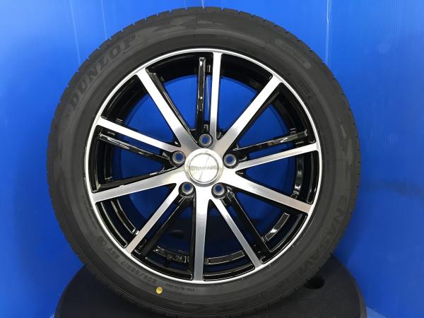 90系 ノア ヴォクシー 新品サマータイヤ 205/55R17 DUNLOP ミニバン用 低燃費タイヤ 低社外音 17インチ 5H 5穴 アルミホイール PCD114.3 黒 夏用タイヤ ノーマルタイヤ ラジアル 夏タイヤホイールセット タイヤアウトレット トヨタ ステップワゴン 日産 マツダ 三菱