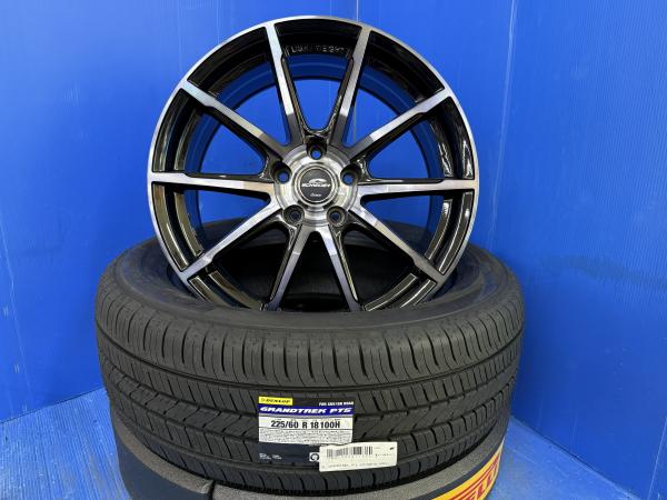 マツダ CX-5 18インチ 黒 アルミホイール 5穴 PCD 114.3 新品 ダンロップ グラントレックPT5 SUV ノーマル 夏用タイヤセット 225/60R18 Z10 Z15 黒色 黒系 アルミ ホイール 5H PCD114.3 新品タイヤ DL グラントレック PT5 SUV専用 SUV向け SUV用 夏 夏タイヤ 夏用 純正サイズ