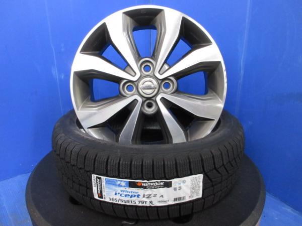 B34A デリカミニ 三菱 純正アルミホイール 15インチ 4穴 PCD 100 新品 2025年製 スタッドレス 冬タイヤ 165/55R15 日産 三菱 軽自動車 1台分 送料無料 タイヤアルミセット