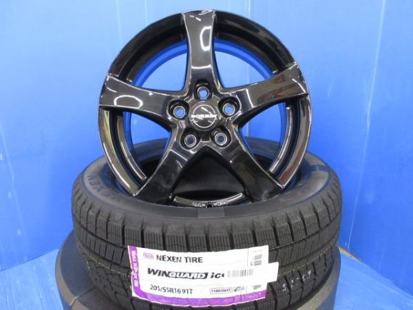 ゴルフ7 ゴルフ8 フォルクスワーゲン 純正ボルト対応 ボルト 4本セット アルミホイール 16インチ 5穴 PCD 112 57.1φ 新品 スタッドレス 冬タイヤ 205/55R16 91T タイヤアルミホイールセット スタッドレスセット