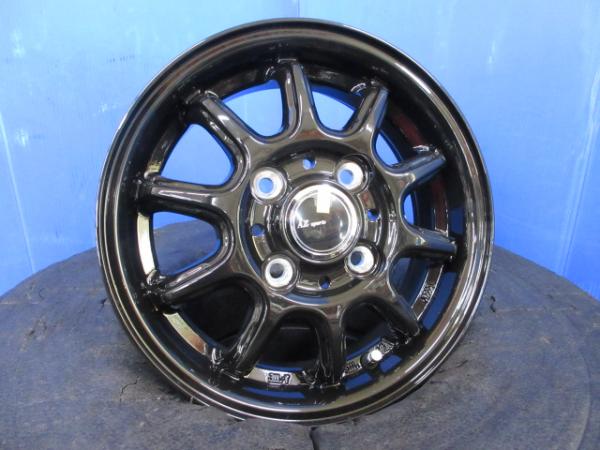 N-VAN エブリィ キャリィ ミニキャブ 4本セット 新品 ブラック アルミホイール 12インチ 4.0J 4穴 PCD 100 ホイール単品 アルミのみ JWL-T 車検対応 バン用 軽トラ 軽バン 軽四