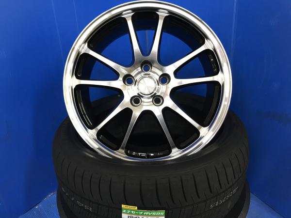 カローラクロス 4本 18インチ アルミホイール 黒 ポリッシュ 5/114.3 新品サマータイヤ 225/50R18 DUNLOP 低燃費タイヤ 夏タイヤ 夏用 ノーマルタイヤ トヨタ純正ナット専用 平面座 225 50 18 タイヤアルミホイールセット 5H 5穴 PCD114.3 組込済 送料無料｜タイヤショップトレッド