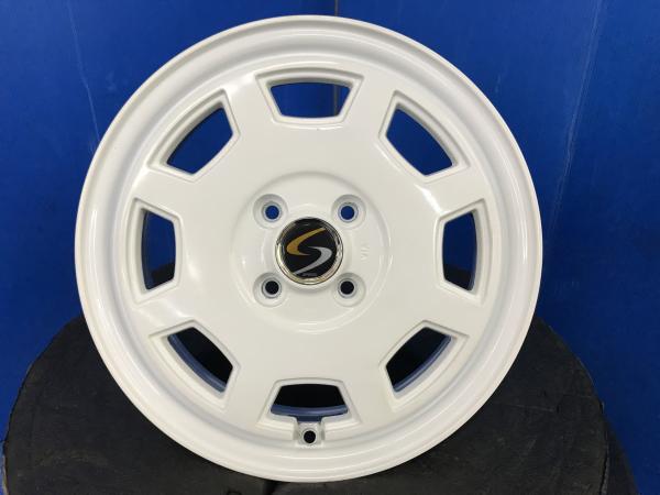ホイール単品 軽自動車用 15インチ アルミホイール 白 4H 4穴 PCD100 Spiegel Rein WeiB ホイールのみ インチアップ ドレスアップ カスタム 軽 軽カー 4本セット｜タイヤショップトレッド