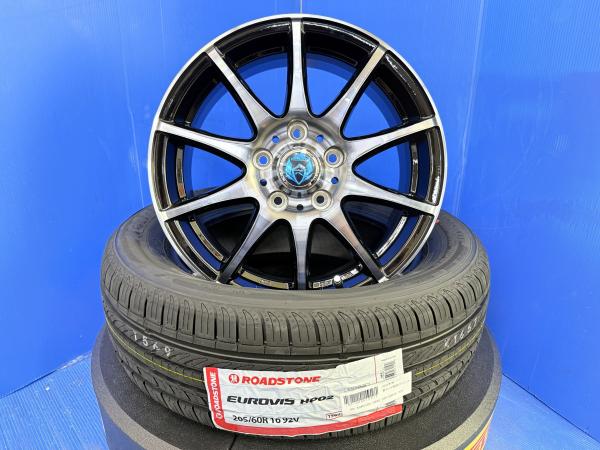 80系ヴォクシー 205/60R16 新品 ウェッズ ライツレーKC 黒 16インチ アルミホイール 5穴 5H PCD 114.3 サマー ノーマル 夏用タイヤ セット 195/65R15 からの インチアップ|タイヤショップトレッド
