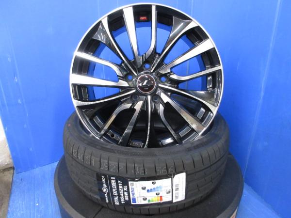 スズキ スイフトスポーツ ZC33S ZC32S 4本セット WEDS レオニス 17インチ 黒 ブラック アルミホイール 5穴 PCD114.3 未使用 サマー 夏タイヤ 195/45R17 1台分 タイヤアルミホイールセット 純正タイヤサイズ