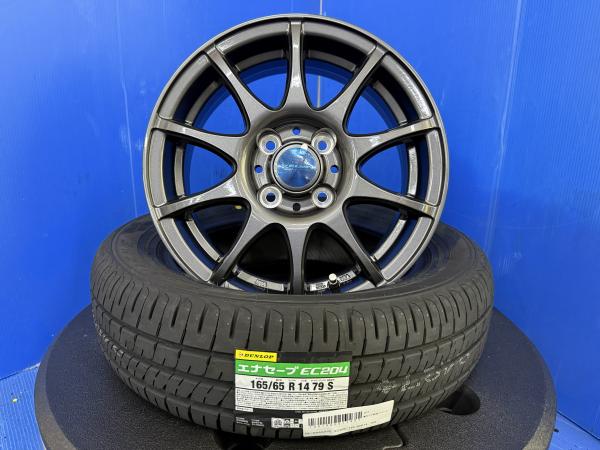 トヨタ ルーミー G-T ターボOK 4本 新品セット WEDS 14インチ アルミホイール 4穴 4H PCD100 ダンロップ エナセーブ EC204 サマー 夏タイヤ 夏用タイヤ 165/65R14 純正タイヤサイズ 個人宅OK 法人配送OK|タイヤショップトレッド