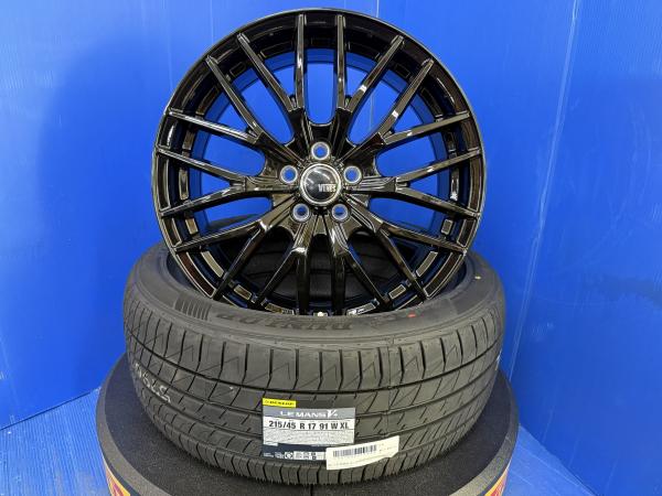 86 ウィッシュ 4本 1台分 4本 新品 17インチ 黒色 アルミホイール 5穴 PCD100 ダンロップ ル・マンV+ ノーマル 夏用タイヤ セット 215/45R17 新品セット 黒 アルミ ホイール 5H PCD 100 DL ルマン ファイブプラス ノーマルタイヤ 夏タイヤ 夏用 夏セット 静か 低燃費