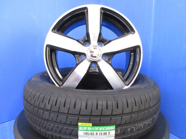 シエンタ 現行 10系 新品サマータイヤ 185/65R15 15インチ アルミホイール 5H 5穴 PCD100 DUNLOP ENASAVE エコ 低燃費タイヤ 夏タイヤ 夏用タイヤ ノーマルタイヤ タイヤアルミホイールセット 純正タイヤサイズ 185 65 15 トヨタ TOYOTA 新型 2WD 4WD ハイブリッド 4本｜タイヤショップトレッド