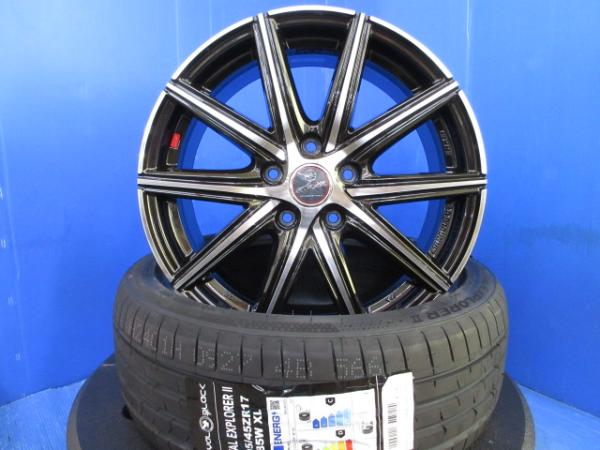 スズキ スイフトスポーツ ZC32S ZC33S 4本セット 新品 輸入 ノーマル 夏用 サマータイヤ 195/45R17 中古 黒 ブラック アルミホイール 17インチ 5H 5穴 PCD114.3 夏タイヤホイールセット 1台分 純正タイヤサイズ 領収書OK 法人配送 個人宅OK｜タイヤショップトレッド