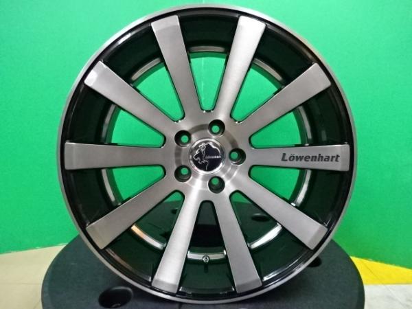 アルファード 等 Lowenhart レーベンハート LW10 20インチ 8.5J +35 5H114.3 ブラッククリア ポリッシュ 中古 アルミ ホイール 4本 セット NX RX 20系 30系 ヴェルファイア ハリアー RAV4 スカイライン 等 インチアップ 114.3