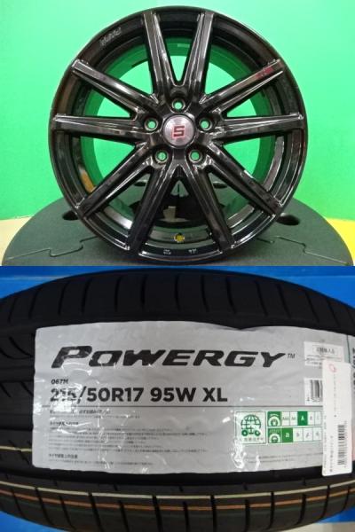 プリウスα 等 ピレリ POWERGY 215/50R17 新品 タイヤ 中古 アルミ 4本セット 夏タイヤ 17インチ 7.0J +38 5H114.3 ホイールセット 5穴 114 SAI リーフ 等｜タイヤショップトレッド