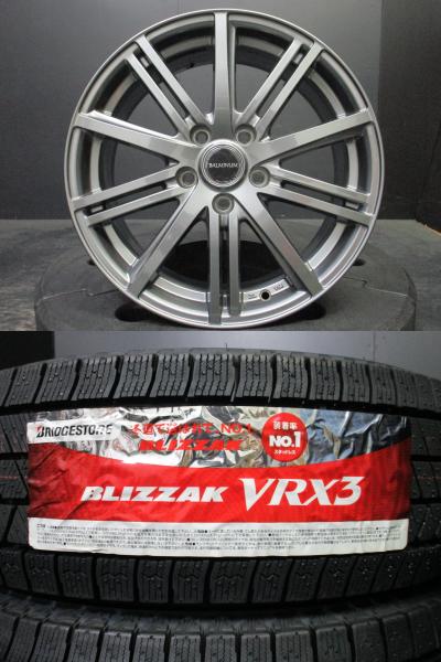 BALMINUM BR10 バルミナ 7J-17+45 114.3 ガンメタ ブリヂストン ブリザックVRX3 195/60R17 23年製新品タイヤ 60プリウス 須賀川｜タイヤショップトレッド