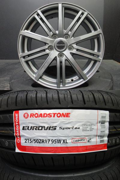 BALMINUM BR10 バルミナ 7J-17+45 114.3 ガンメタ ユーロヴィズ スポルト04 215/50R17 海外製新品タイヤ プリウスα リーフ 須賀川｜タイヤショップトレッド