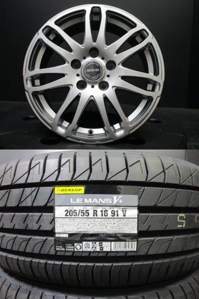 BRANDLE SG-E 6.5J-16+53 114.3 ブラポリ ダンロップ ルマン5+ 新品低燃費タイヤ 4本セット アクセラ アイシス ヴォクシー 須賀川