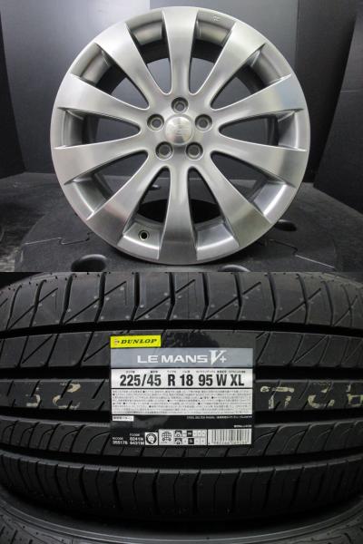 スバル レガシィ 純正 7J-18+55 100 ハイグロス ダンロップ ルマン5+ 225/45R18 新品低燃費タイヤ 4本セット フォレスター 須賀川