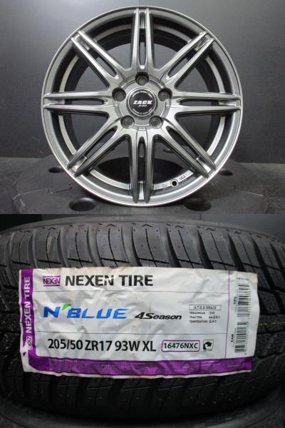ジャパン三陽 Zack JP-818 7J-17+48 ガンメタ ネクセン N-BLUEオールシーズン 205/50R17 24年海外製新品タイヤ セレナ アクセラ 須賀川|タイヤショップトレッド