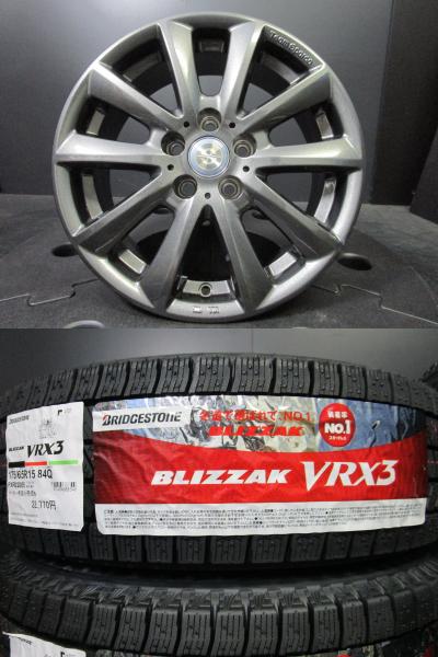 トピー チームスパルコ ヴァローザ6J-15+35 100 ブリヂストン ブリザックVRX3 185/60R15 23年製 新品タイヤ 6Rポロ アウディA1 須賀川