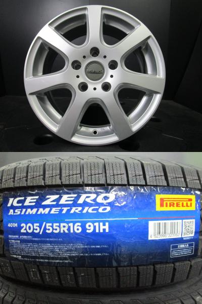 阿部商会 MAK DOLOMITI ドロミテ ピレリ アイスゼロ 205/55R16 23年製新品冬用タイヤ BMW 1シリーズE87 F20 3シリーズ E36 E46 須賀川