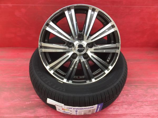 海外製 ウィンラン R380 205/60R16 共豊 スマック 16インチ 6.5J+38 5H114.3 新品夏タイヤ 中古ホイール 4本セット プリウスα ジューク等