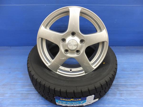 195/65R15 25年製 国産 グッドイヤー アイスナビ7 社外アルミホイール NOCHE EURO 15インチ 新品スタッドレス 中古ホイール セット ノア等