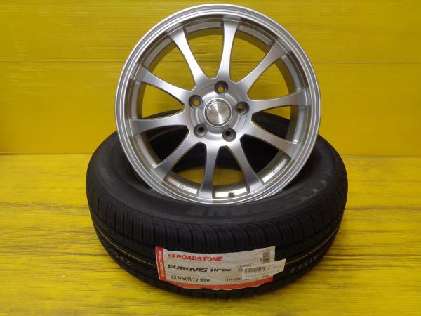 アルファード ヴェルファイア 新品夏タイヤ 225/60R17 ロードストーン EUROVIS HP02 中古ホイール 4本セット 17インチ 7J 5H114.3 +33｜タイヤショップトレッド