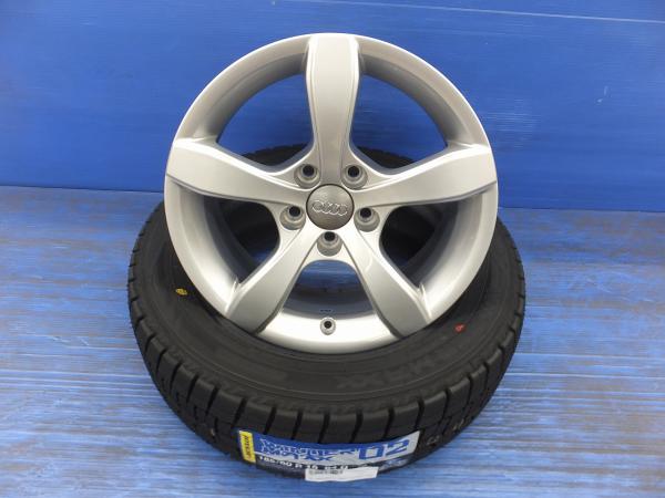 AUDI アウディ A1純正 15インチ 6J+29 5H100 25年製 ダンロップ ウインターマックス02 185/60R15 中古ホイール 新品スタッドレス 4本セット