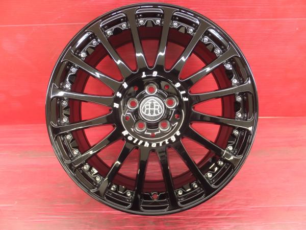 カローラスポーツ等 18X7.5J+45 5H PCD100 ロルフハルトゲ F16GT RSR ブラックエディション 4本セット カローラツーリング プリウス等に