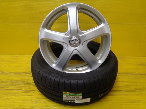 クラウン エスティマ 新品夏タイヤ 215/55R17 ダンロップ ENASAVE RV505 中古ホイール 4本セット 17インチ 7J 5H114.3 100 +38｜タイヤショップトレッド