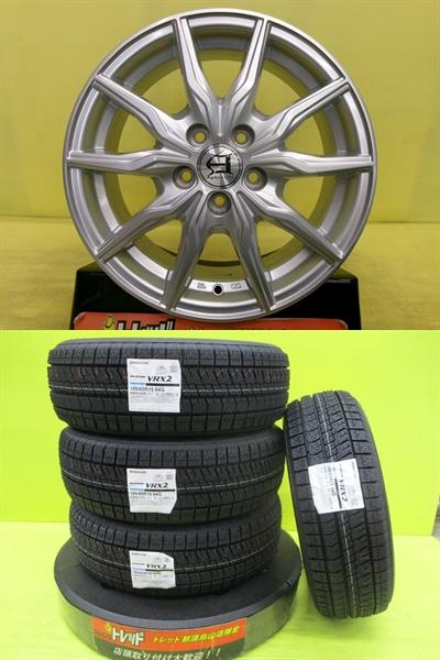 185/60R15 2025年製 新品冬タイヤ ブリヂストン VRX2 中古アルミ 6.0J 15インチ 5/100 +45 シルバー 170系シエンタ｜タイヤショップトレッド