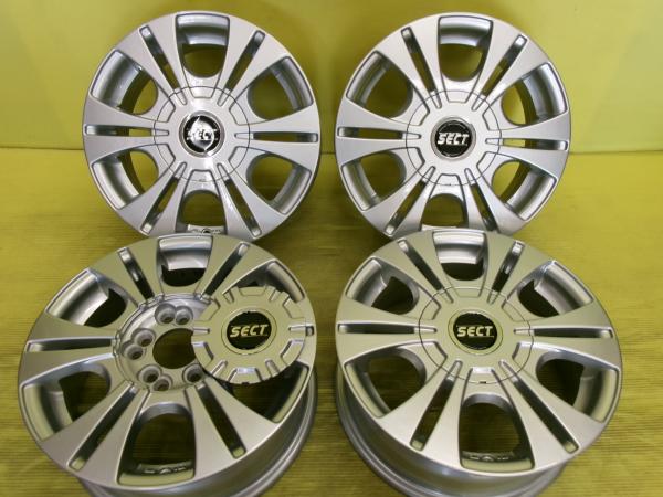プレミオ アリオン などに 中古アルミホイール 4本 SECT 5.5J 14インチ 10/100・114.3 +40 シルバー 冬用 車検用 イメチェンなどに