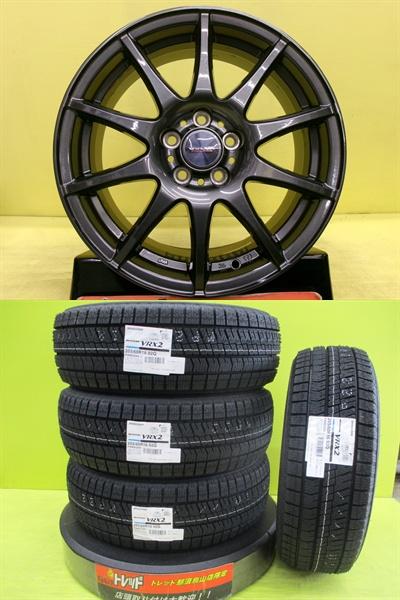 エクシーガ 205/60R16 新品冬タイヤ ブリヂストン VRX2 中古アルミ ウェッズ VELVA CHARGE 6.5J 16インチ 5/100 +47 ディープメタル