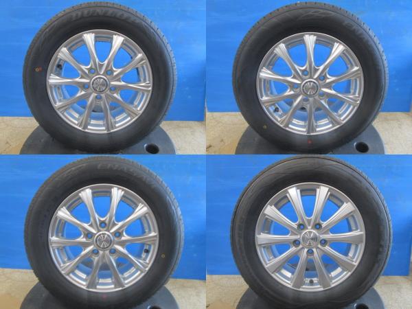 中古アルミ 15インチ 6J +53 5H114.3 シルバー 新品夏タイヤ 195/65R15 ダンロップ　EC204　エナセーブ 4本セット価格 ミニバン 境｜タイヤショップトレッド