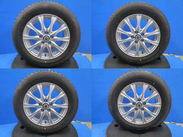 中古アルミ JOKER ST 15 6J +43 5H100 新品夏タイヤ 195/65R15 ブリジストン 2023年製 4本セット価格 トヨタ専用 プリウス カローラスポーツ 境
