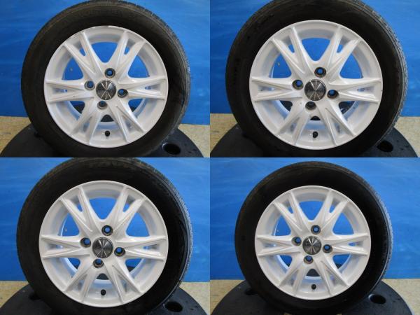 中古アルミ エクシーダー 13インチ 5J +36 4H100 ホワイト 夏タイヤ 155/65R13 TOYO ナノエナジ-3 4本セット価格 2018年製 軽自動車