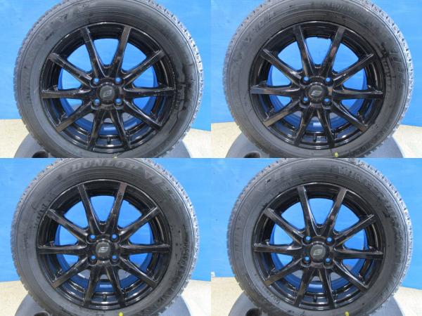 中古アルミ 15インチ 5.5J +43 4H100 新品冬タイヤ 185/60R15 ダンロップ WM03 2024年製 4本セット価格 アクアクロスオーバー グレイス|タイヤショップトレッド