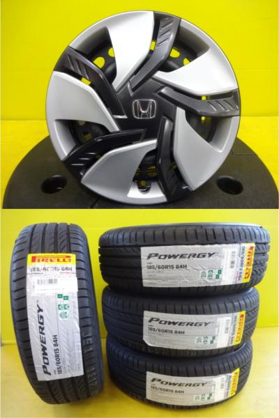 フィットハイブリッド 新品 輸入タイヤ 185/60R15 中古 純正 スチールホイール 15インチ 6.0J +50 4H100 4本 セット 久喜 185/60-15 フィット シャトル グレイス ホンダ 29,770円