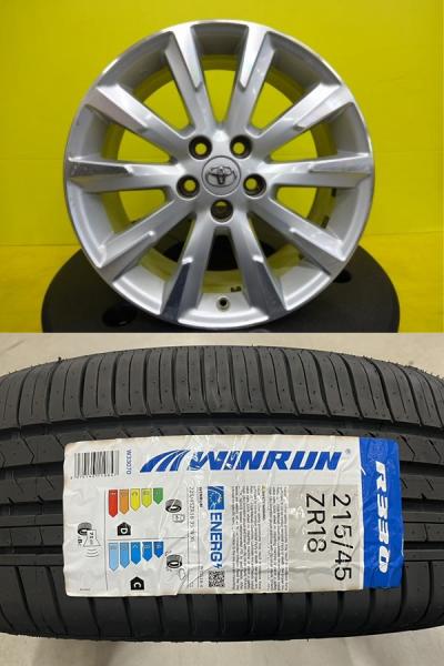 【流用に】2024年製 新品タイヤ【215/45R18 93W】トヨタ 30系ヴァンガード後期純正【18インチ 7.5J +39】プリウスα 90系ノア SAI久喜