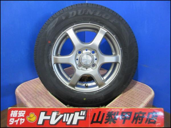 N-BOX タント等 軽自動車に 145/80R13 送料無料 お買い得 夏タイヤセット 新品 ダンロップ エナセーブ EC204 国産 24年製 中古アルミ 145/80/13 ワゴンＲ スペーシア ムーヴ MRワゴン モコ