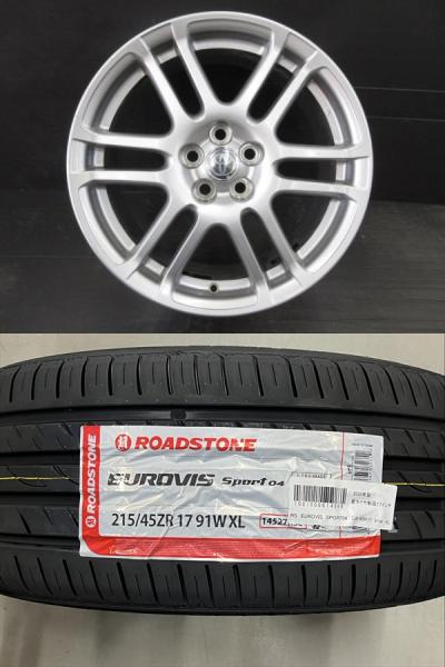 【PCD100/5H】2026年製 新品タイヤ【215/45R17 91W】トヨタ 240系カルディナ純正【17インチ 7J +45】プリウス カローラスポーツ CT 萩|タイヤショップトレッド