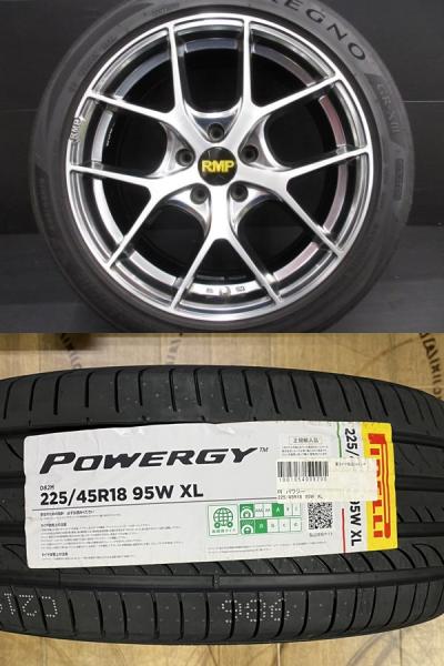 【2026年製】新品 PIRELLI POWERGY【225/45R18 95Y】MID RMP 025F【7J +48】エスティマ レヴォーグ オデッセイ カムリ マークX 萩｜タイヤショップトレッド