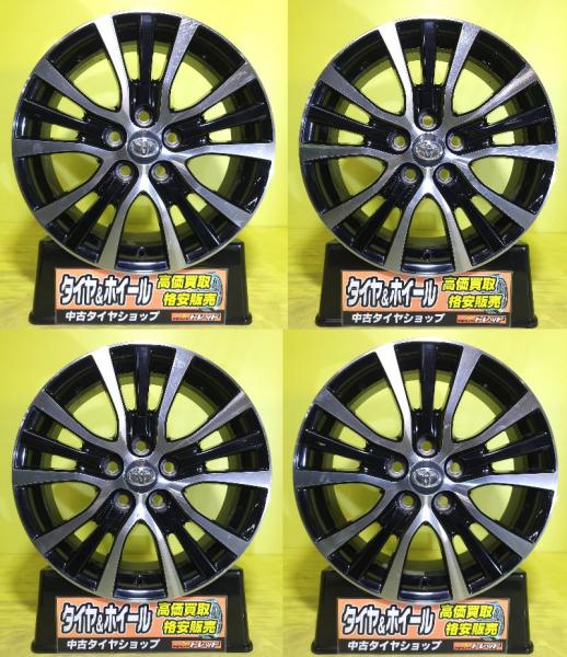 中古 アルミホイール トヨタ エスティマ 純正 17インチ 7J +50 5H PCD114.3 ブラックポリッシュ 4本セット 車検用 スタッドレス用 等に 棚