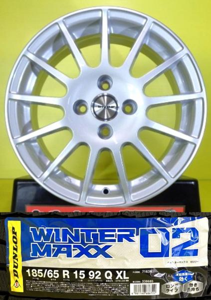 ルーテシア に 在庫限り 185/65R15 ダンロップ WINTER MAXX WM02 2025年製 ウェッズ IRVINE F01 15インチ 6J +40 4H100 新品 冬タイヤ セット スタッドレス RH4B RH5F RH5F1 BJAH5H BJAH4MH 185/65-15 185/65/15 185-65-15 棚