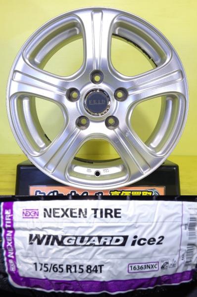 ZC32S スイフトスポーツ に 中古 15インチ アルミホイール FEID NK5 新品 輸入 冬タイヤ ネクセン WINGUARD ice2 175/65R15 4本セット 棚