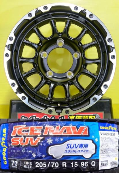 ジムニーシエラ に 195/80R15 新品 グッドイヤー ICE NAVI SUV 2022年製 VENES SUV M7BR 15インチ 6.0J ±0 5H139.7 冬タイヤ スタッドレス セット SUZUKI JIMNY SIERRA JB74 195/80-15 195/80/15 195-80-15 棚 59,880円