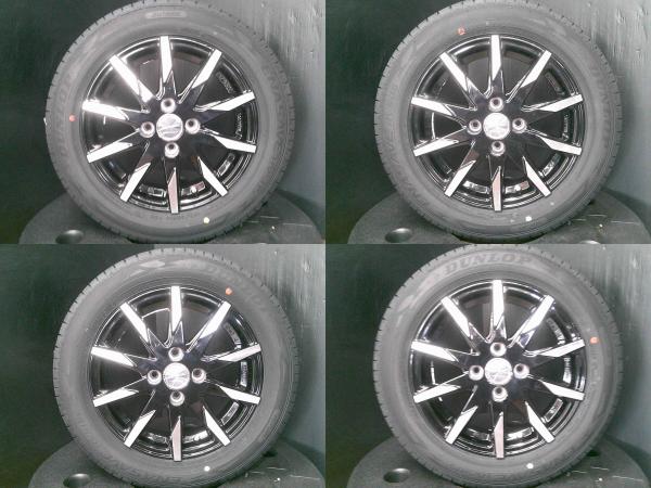 タンク ルーミー パッソ ブーン 4本セット 送料無料 新品 国産 サマータイヤ ダンロップ エナセーブ RV505 165/65R14 中古 SMACK 14インチ ブラックポリッシュ アルミホイール｜タイヤショップトレッド