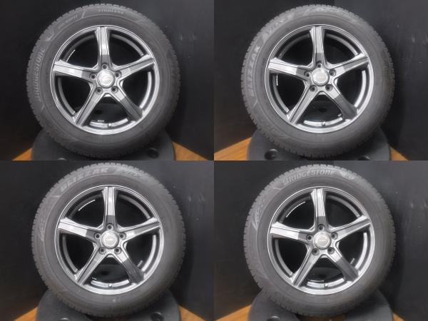 カローラクロス エクストレイル 4本セット 送料無料 中古 国産 スタッドレス ブリヂストン BLIZZAK VRX3 215/60R17 2021年製 17インチ アルミホイール