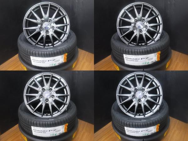 90系 ノア ヴォクシー プリウスα 4本セット 送料無料 新品 サマータイヤ ピレリ CINTURATO P7 205/60R16 2023年製 中古 16インチ ガンメタ アルミホイール