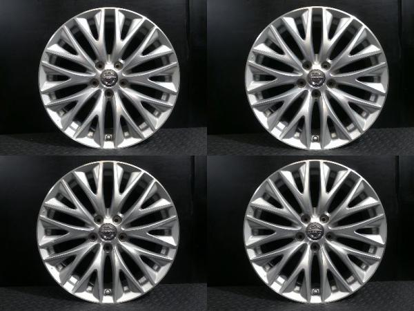 中古 4本セット NISSAN 日産 Y51 シーマ 純正 8J-18 5H 114.3 +43 シルバーポリッシュ 流用 エクストレイル フーガ スカイライン 白河