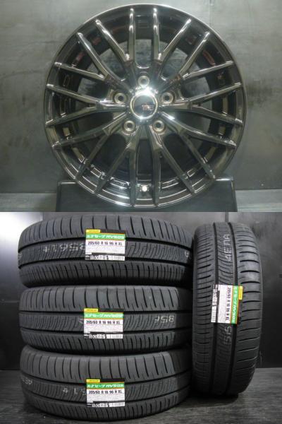 【90ヴォクシー・ノア】新品夏組 205/60R16 低燃費 DUNLOP ENASEVE RV505 国産 ＆ VENES FS-01 6.5J-16 5/114.3 +38 4本セット 白河